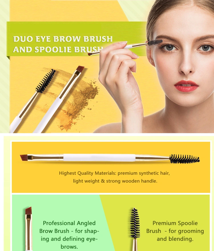 Double Head Eyebrow Brush Eyelash Brush with Paper Box Makeup Brush Gift