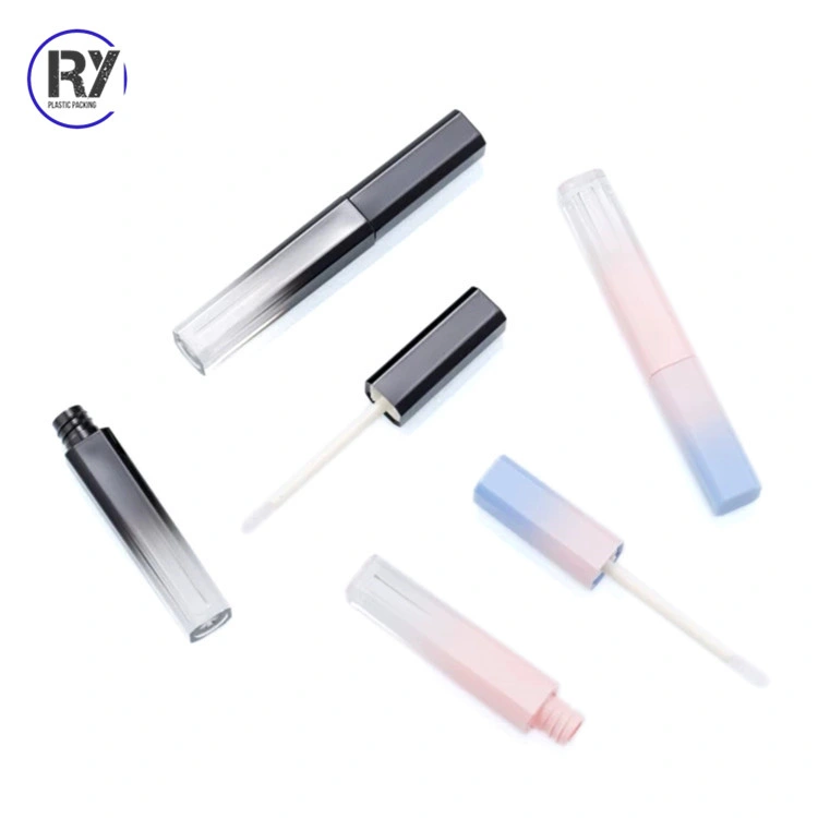 Wholesale Cheap 5ml Clear Empty Custom Lipgloss Bottle Case Container Tube with Brush Applicator