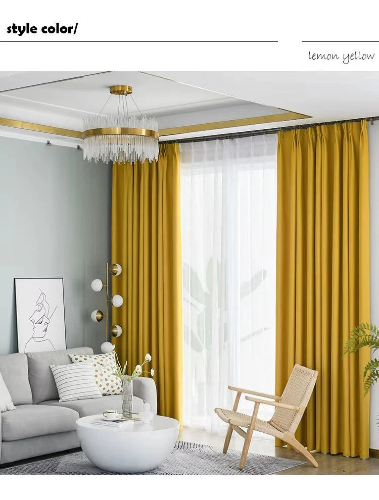 Full Shading Curtain Nordic Simple Bedroom Thickened Cotton Linen Splicing Curtain Finished Product