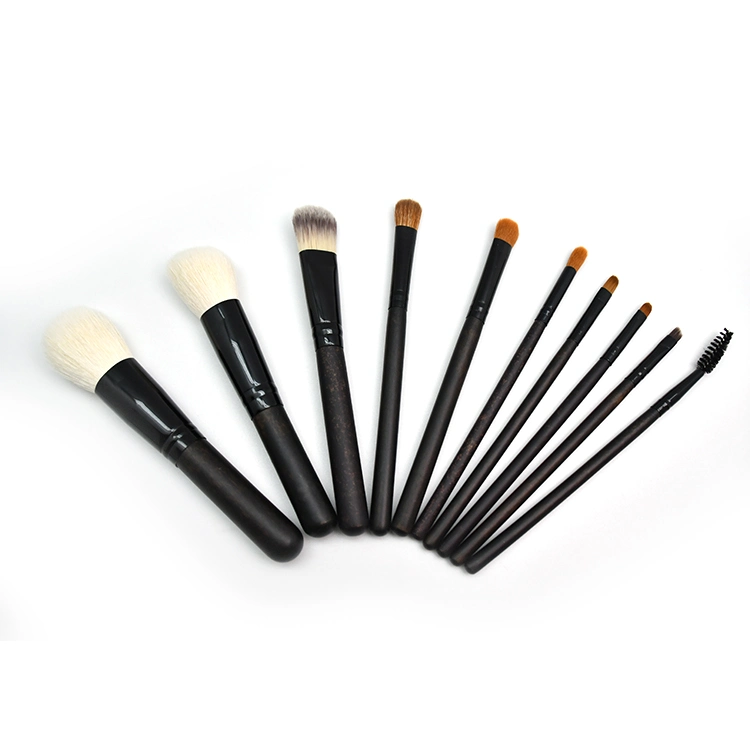 Black Handle White Synthetic Hair Makeup Brushes Set Eyeshadow Brush Eyeliner Cosmetics Tools