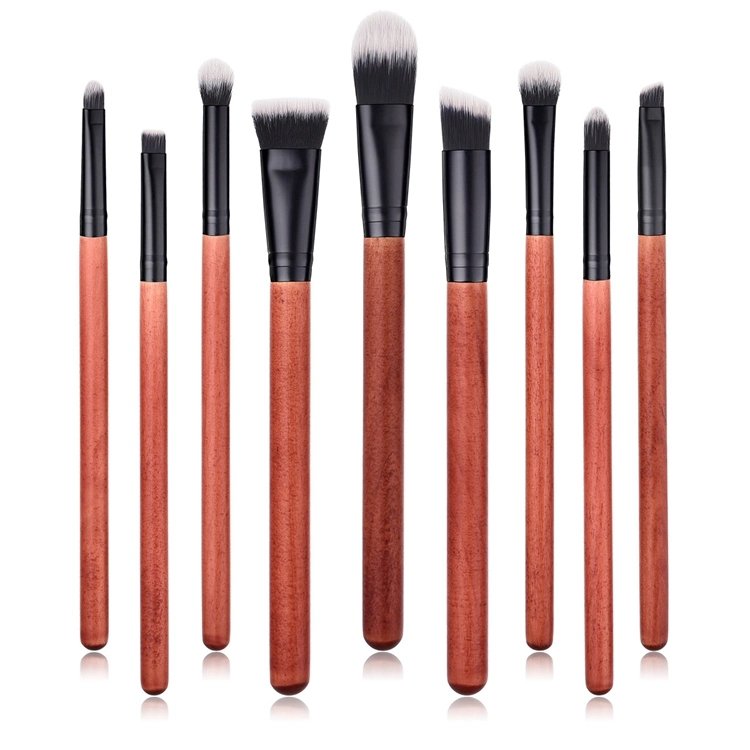 9PCS/Set Makeup Brushes Set Red Wood Eyeshadow Eyebrow Blending Eyeliner Lip Brushes Cosmetic Tools Set