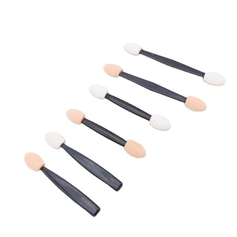 Disposable Double-Sided Eye Shadow Brush Applicator, Double-Headed Oval Sponge Makeup Brush Tool, Double-Color Eye Applicator