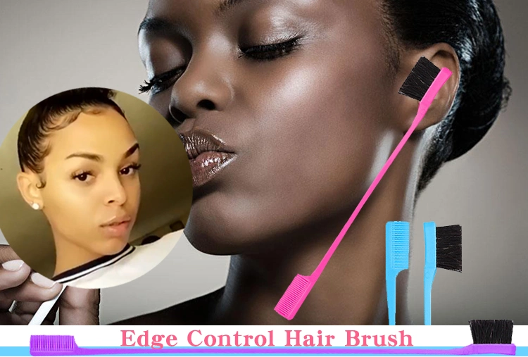 Double Sided Ended Head Eyeshadow Eyebrow Comb Brush Edge Control Hair Brush