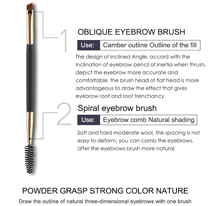 Double End Synthetic Custom Angled Eyebrow Eyelash Spoolie Brush
