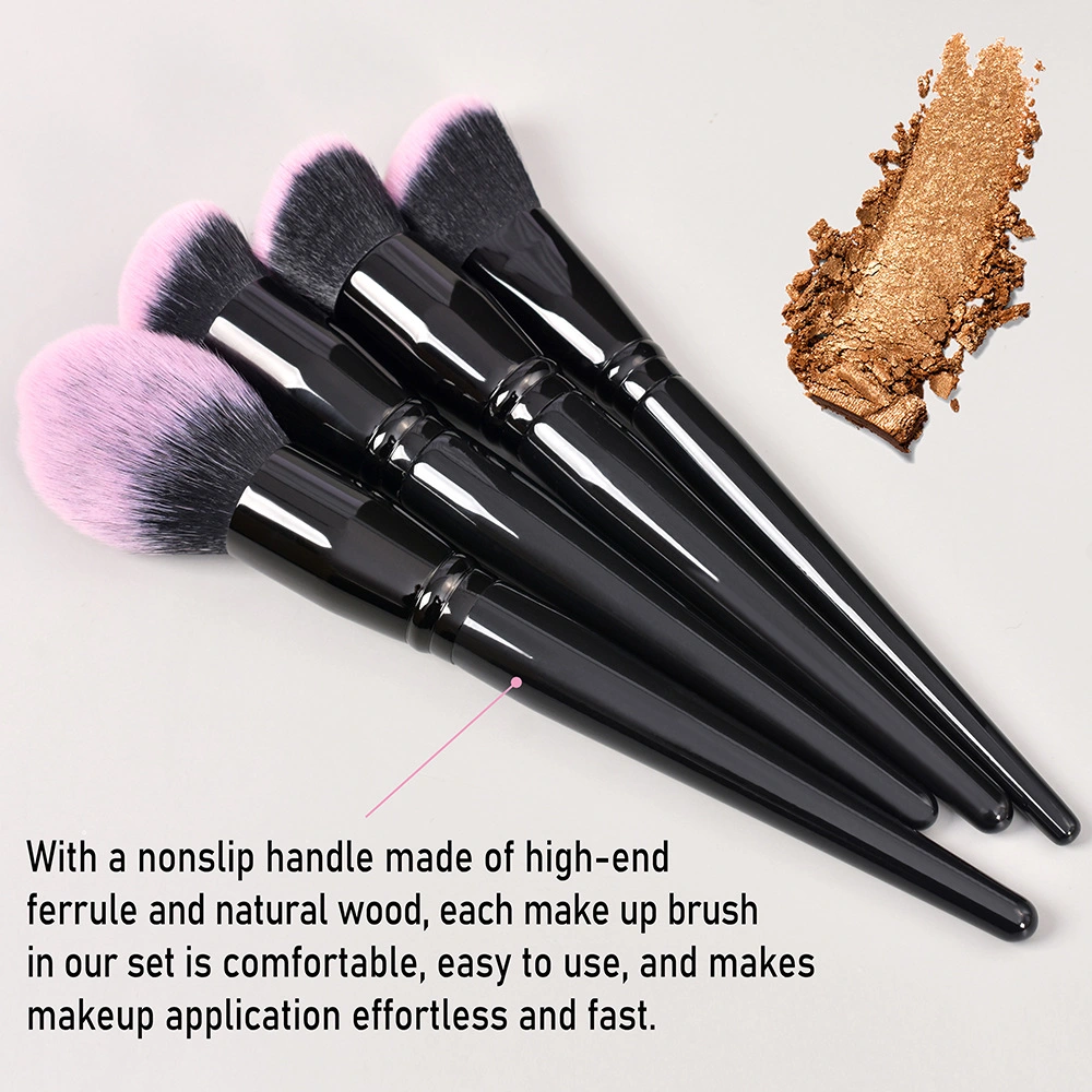 High Quality Black Soft Synthetic Hair Makeup Powder Lip Eyeliner Cosmetic Brush