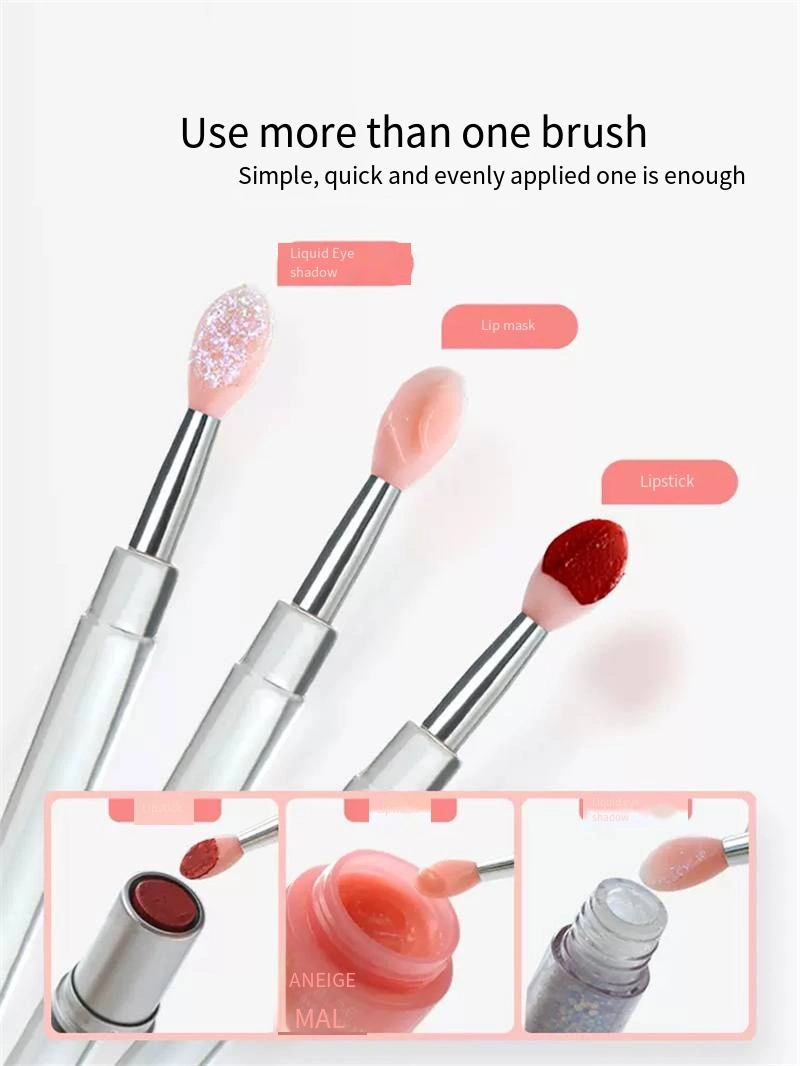 Silicone Lip Brush with Lid Portable Lip Film Brush Lip Balm Makeup Small Brush