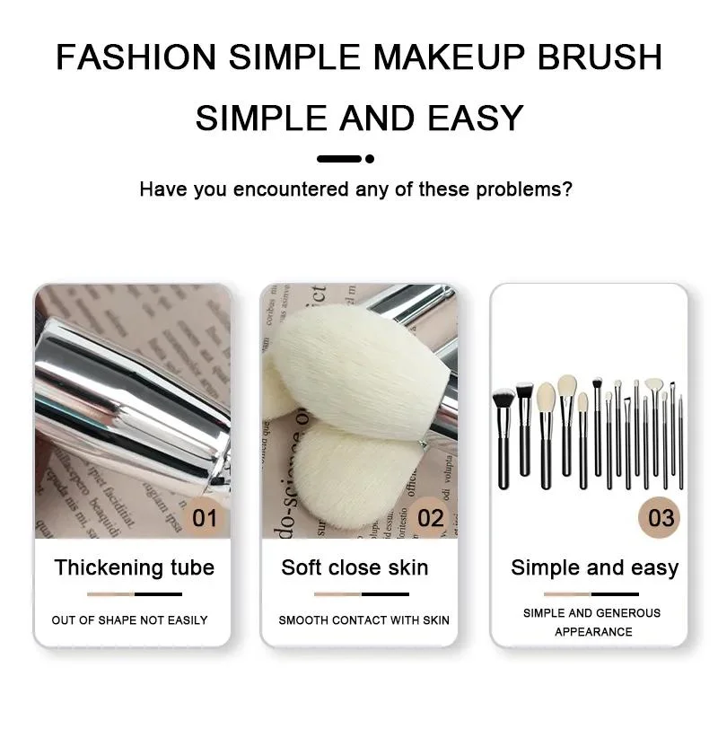 Yaeshii 15PCS Makeup Brushes Set Professional Premium Natural Hair Make up Brushes Kit Eye Makeup Brush Set Eyebrow