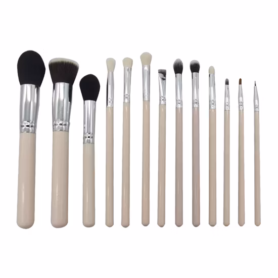 Black Handle White Synthetic Hair Makeup Brushes Set Eyeshadow Brush Eyeliner Cosmetics Tools