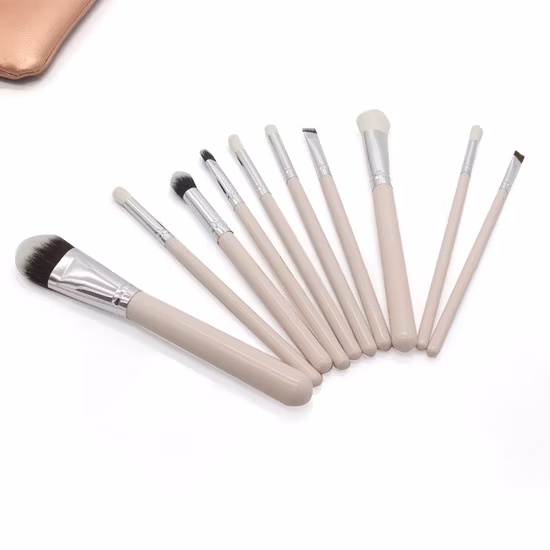 Black Handle White Synthetic Hair Makeup Brushes Set Eyeshadow Brush Eyeliner Cosmetics Tools