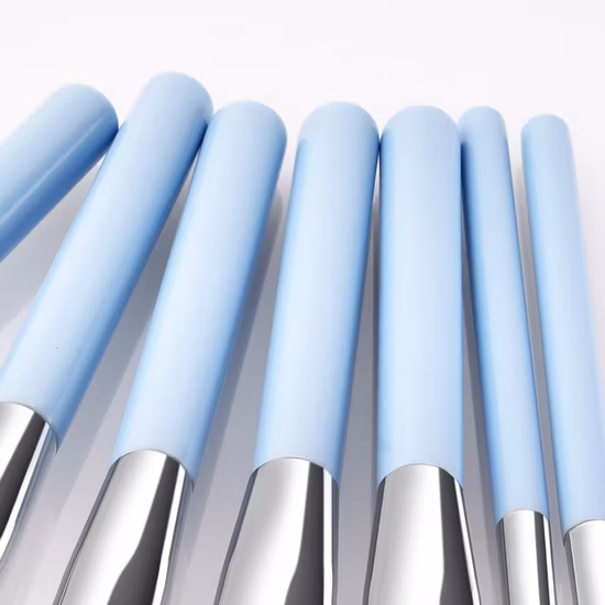 Best Brush 7PCS Makeup Brushes Light Blue Travel Set Synthetic Powder Foundation Eyeliner Cosmetics Brush