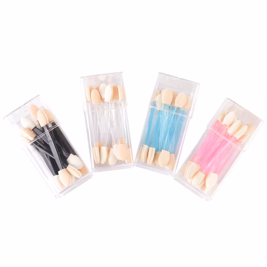 Double-Headed Oval Sponge Makeup Brush Tool, Disposable Double-Sided Eye Shadow Brush Applicator,